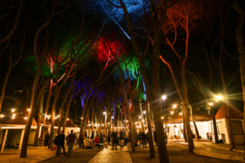 Global Gathering 2023's venue at night