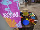 Global Gathering 2023 bubble station with coloful bubble toys